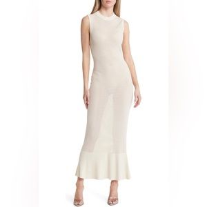 Open Edit | Nordstrom | sheer open knit midi sweater dress